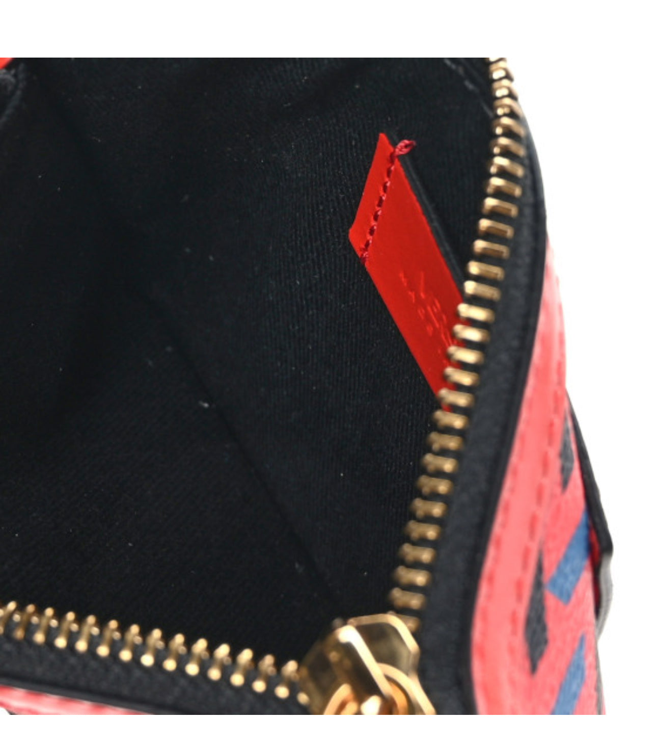 VERSACE 
Coated Canvas Calfskin La Greca Modular Zip Pouch Blue Red - Clairely Amazing