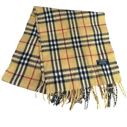 BURBERRY 100% Lambswool Check Scarf – Classic Nova Pattern