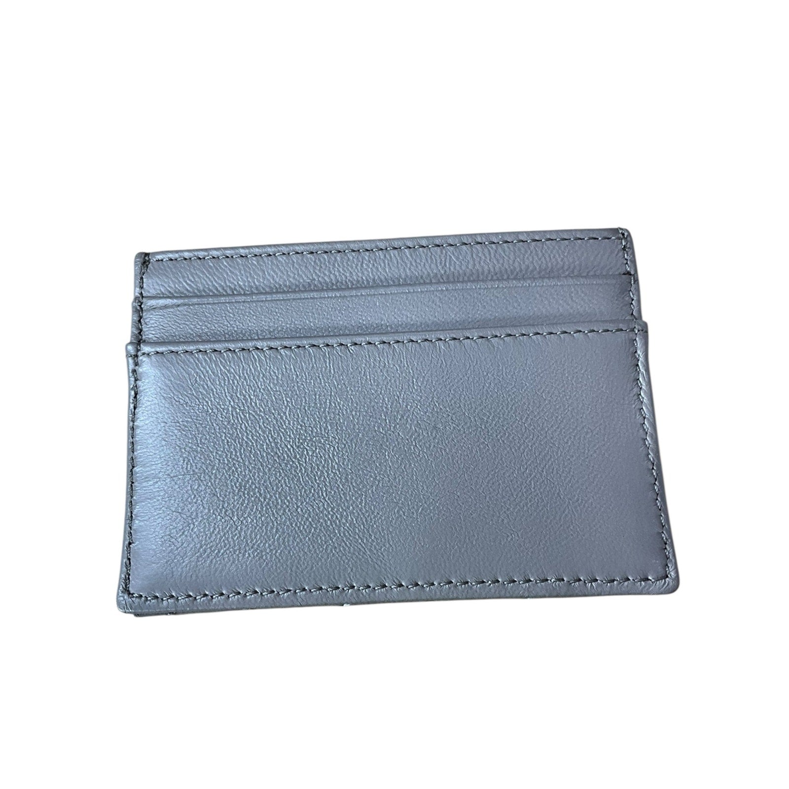 Authentic Versace Champagne Quilted Lamb Leather Card Holder
