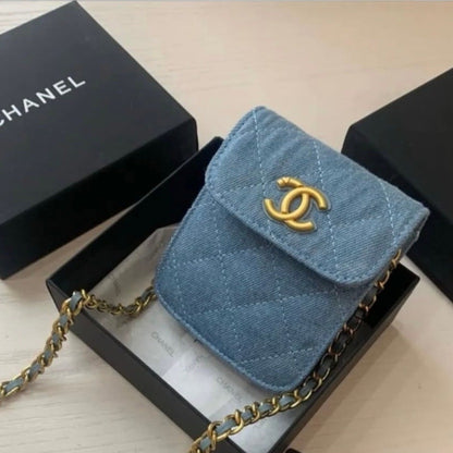 Denim Chain Crossbody Bag (GWP Item) – New with Interior Corner Tear