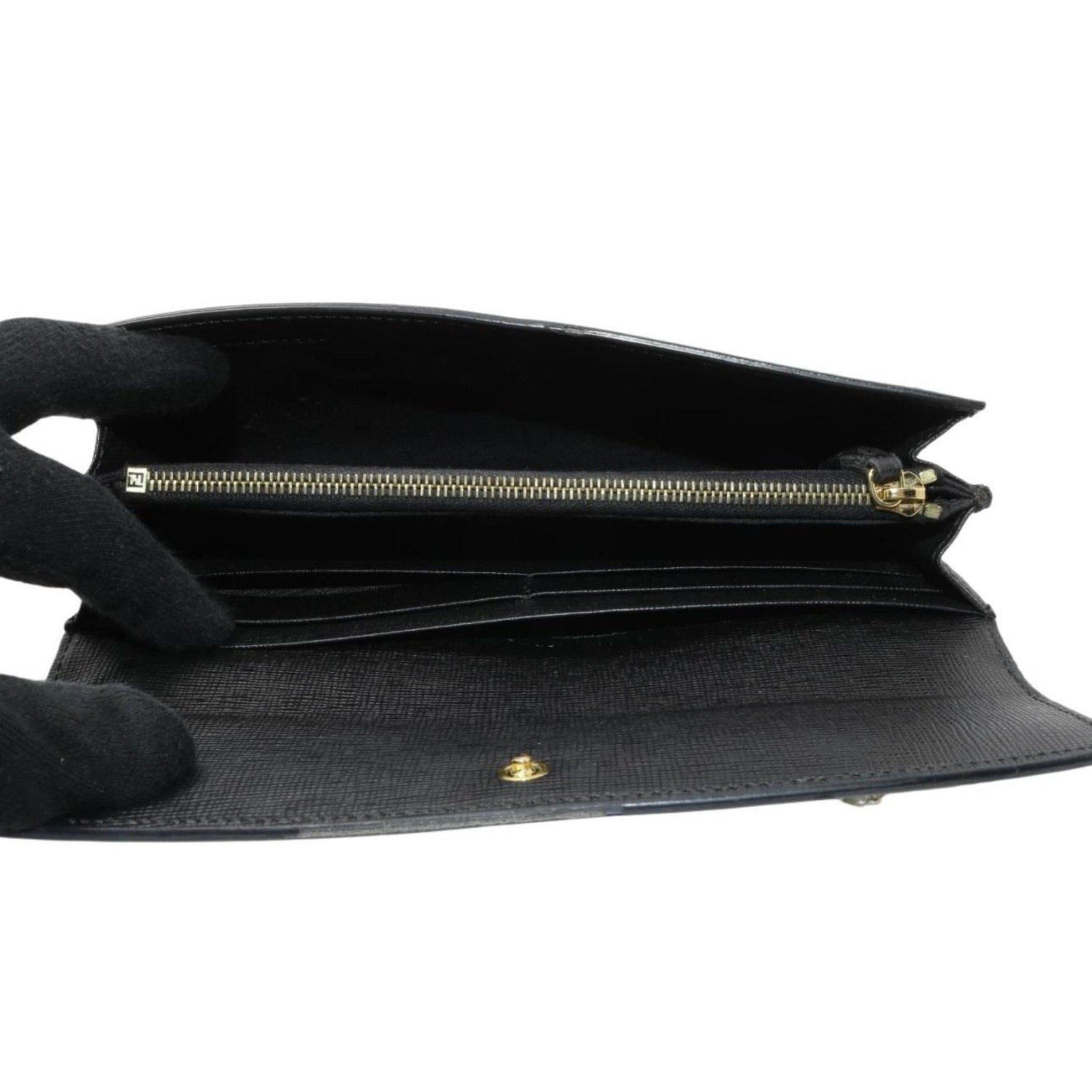 Authentic Preowned Fendi Monster Eyes Continental Zip Wallet
