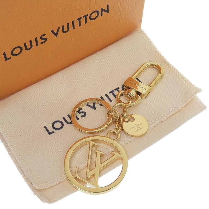 Louis Vuitton Authentic Porte Cle LV Circle Bag Charm Key Ring GP Gold 11