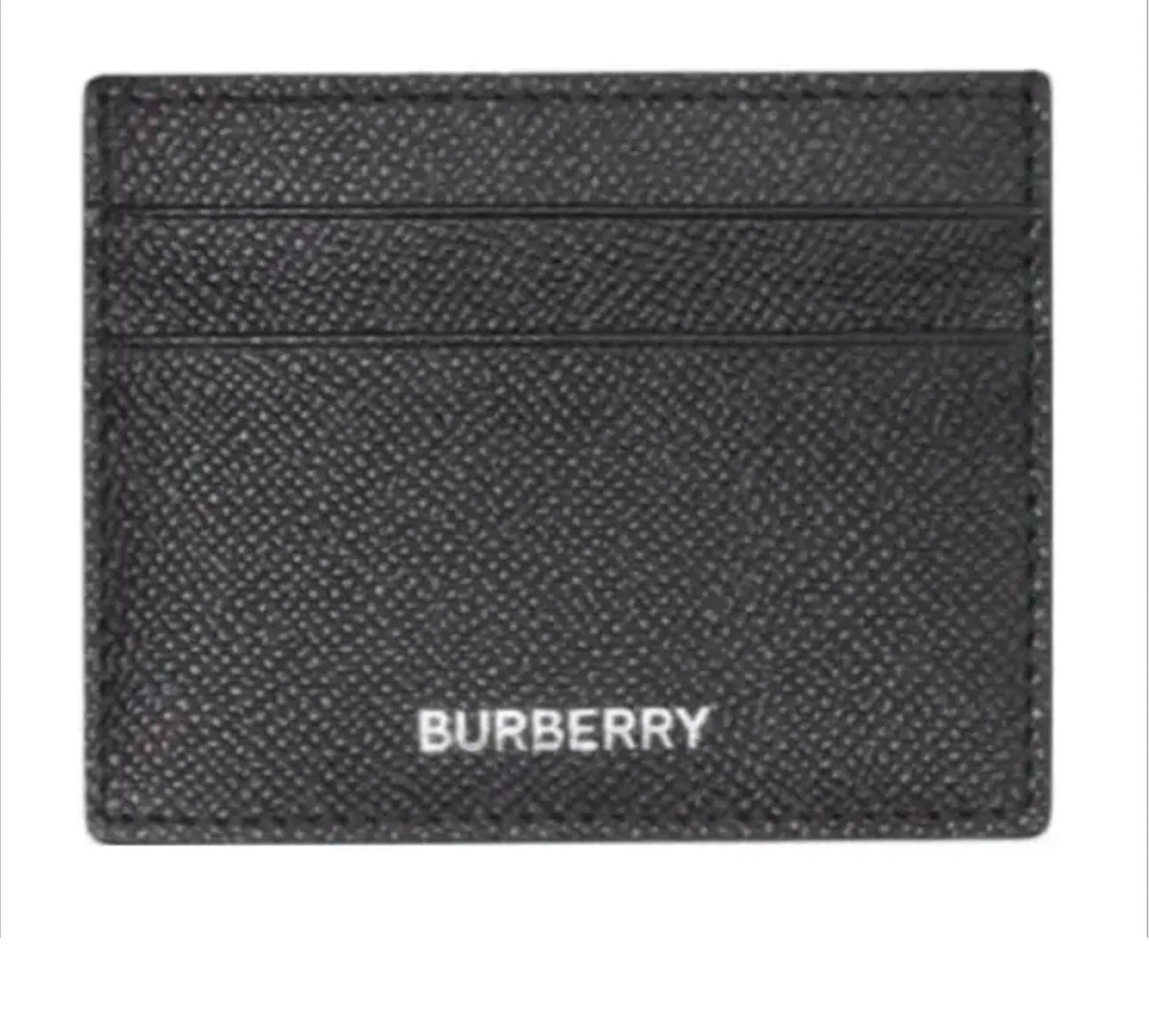 Authentic New Burberry Black Leather Cardholder
