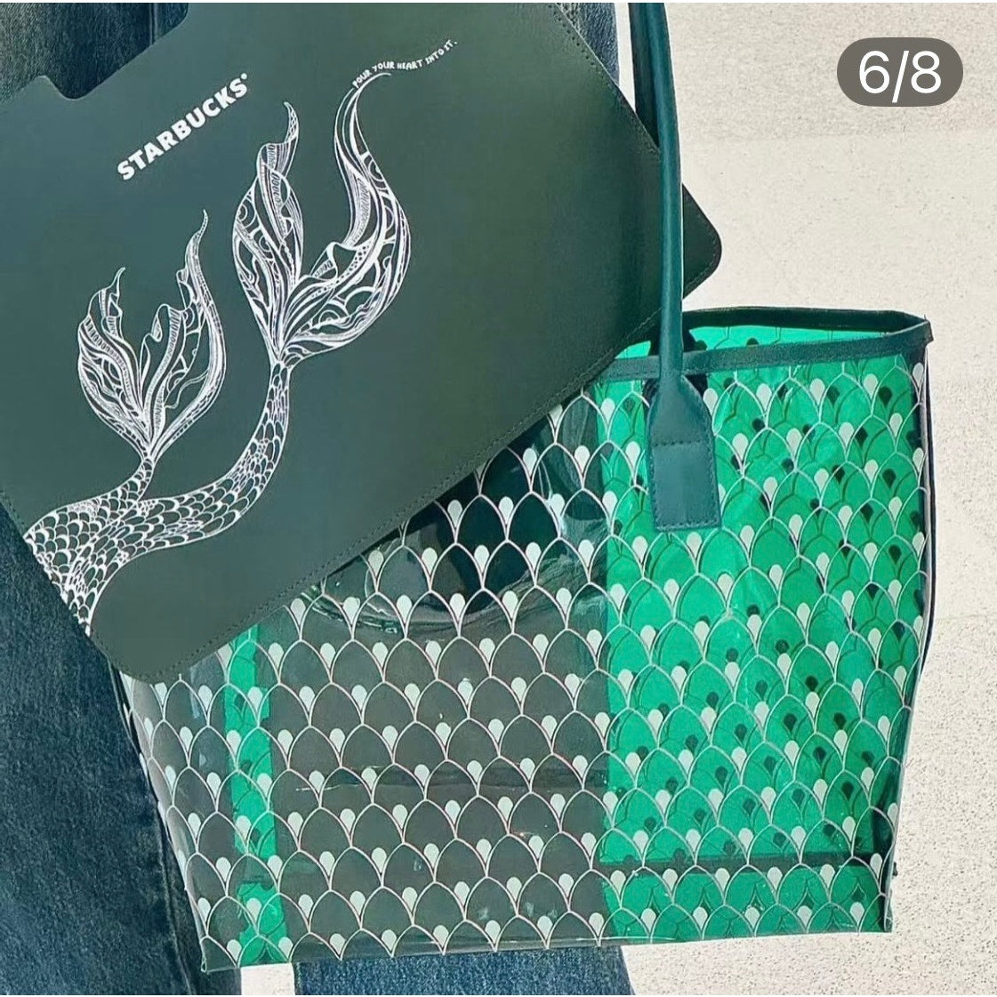 Starbucks China Exclusive Mermaid Jelly Tote ✨ Rare Find • Limited Release • Collector Piece