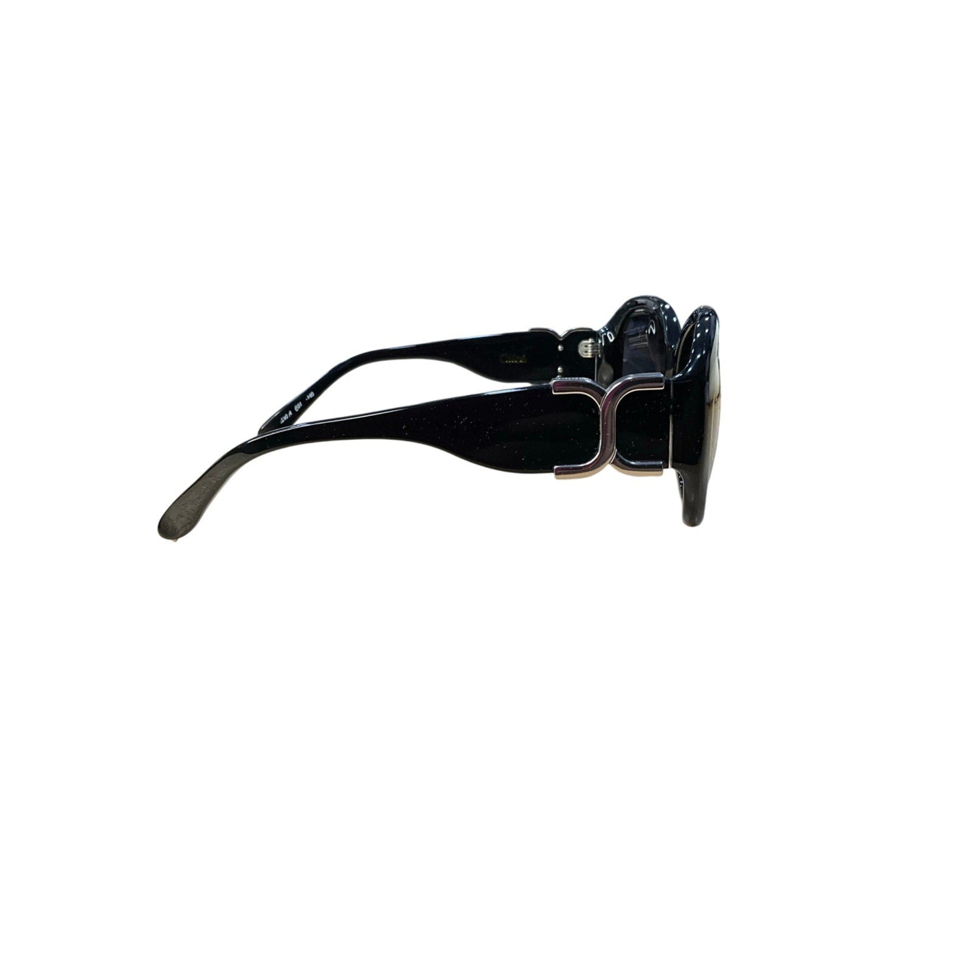 Black sunglasses on a white background