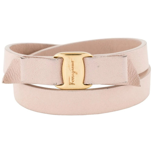 Salvatore Ferragamo Leather Vara Bow Double Wrap Bracelet