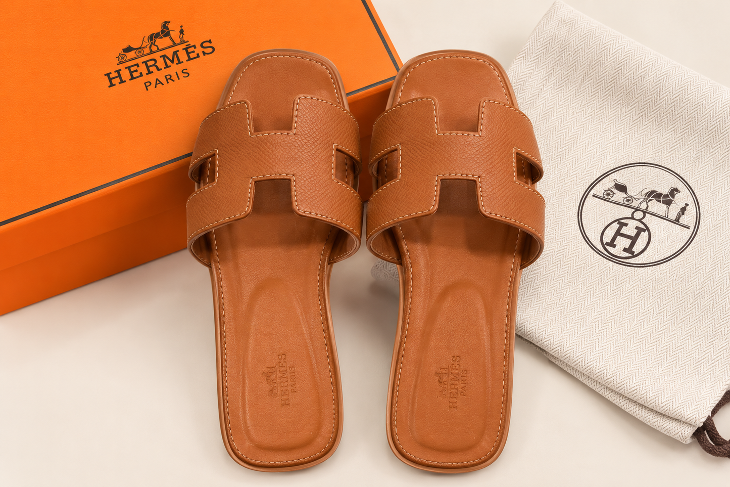 👑 Clairely Select Leather H Slide Sandals