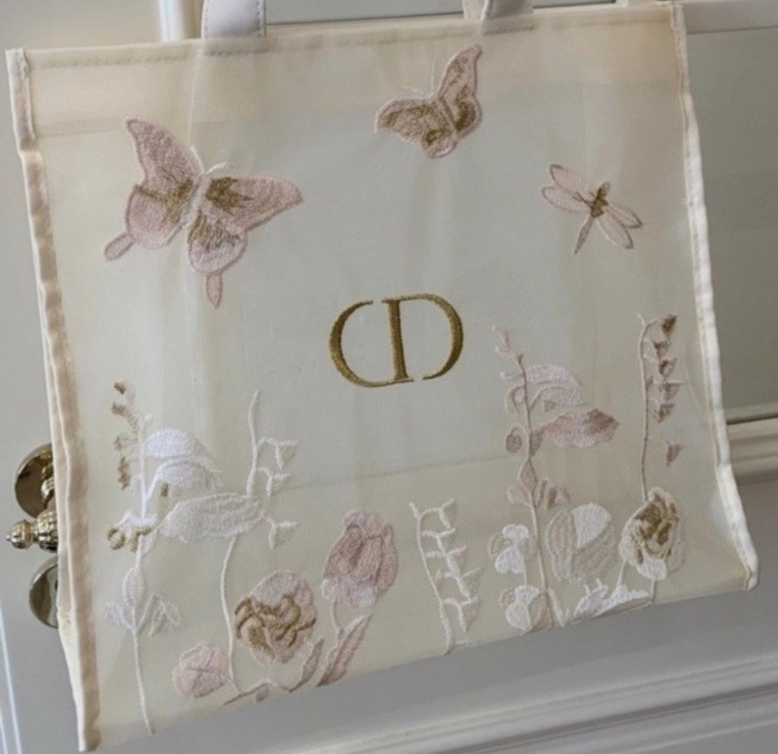 DIOR Mesh Embroidered Butterfly Tote Bag – GWP Exclusive
