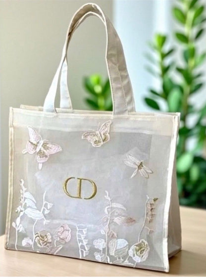 DIOR Mesh Embroidered Butterfly Tote Bag – GWP Exclusive