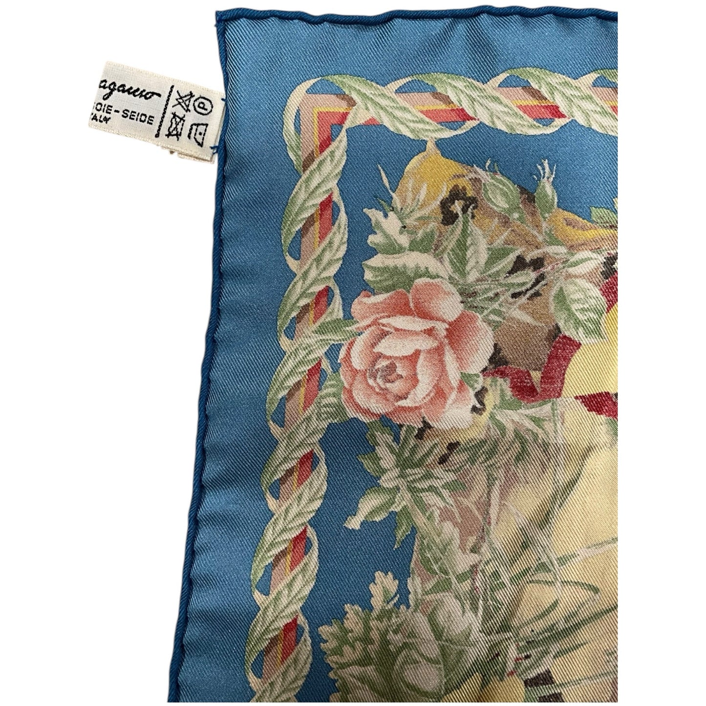 Ferragamo Blue Silk Scarf