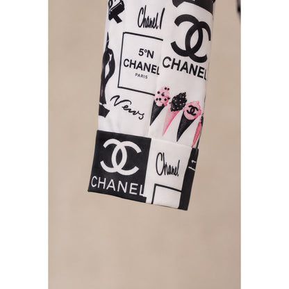 Fashion Graphic Print Belted Midi Shirt Dress