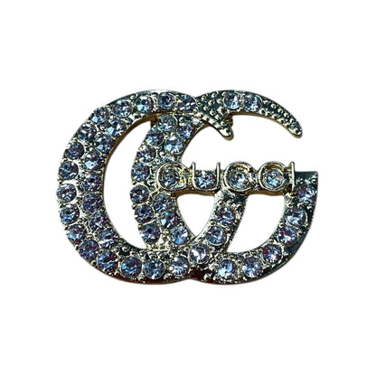 Crystal Double G Style Brooch Pin – Various Designs & Colors