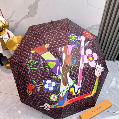 Fashion Compact Umbrella – Luxury-Inspired Design (3 Colors Available)