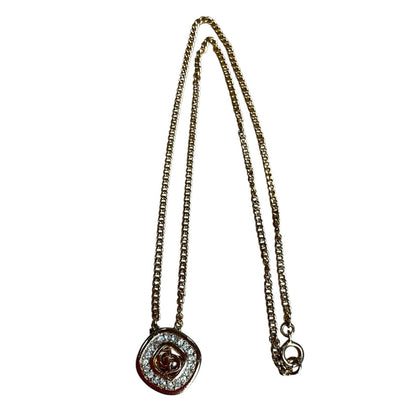 Dior Vintage CD Gold Rhinestone Necklace