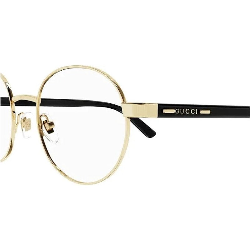 Authentic Gucci GG1585O Round Eyeglass Frames – Gold & Black | Made in Italy