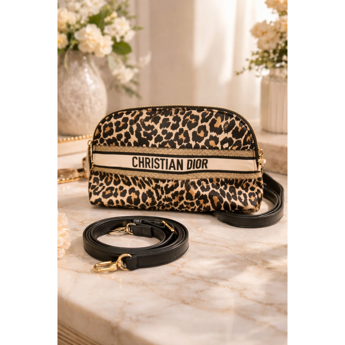 CHRISTIAN DIOR GWP LEOPARD CROSSBODY BAG | ADJUSTABLE STRAP | LIMITED EDITION