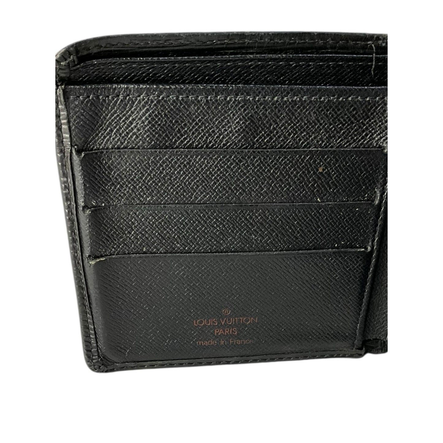 Louis Vuitton Epi Portefeuille Marco Black Leather Bifold Mens Wallet