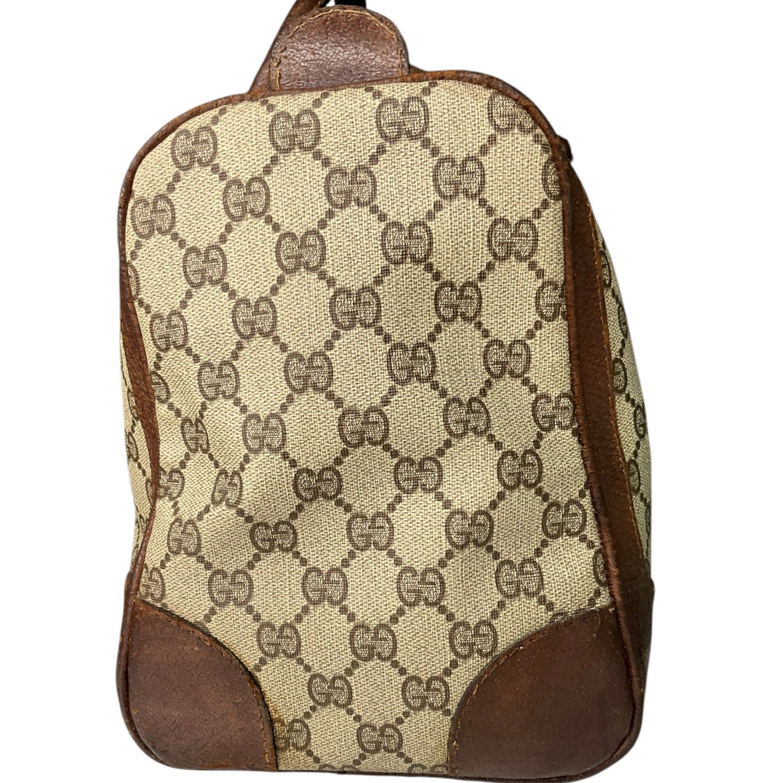 Authentic Vintage GUCCI Boston Bag Sherry Line Brown