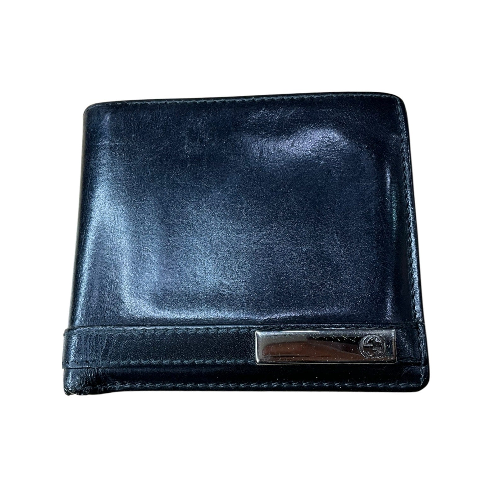 Authentic Pre-Owned Gucci Black Leather Bifold Wallet with Coin Pocket