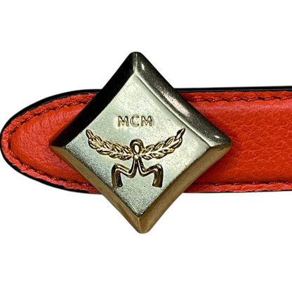 MCM Orange Reversible Diamond Belt