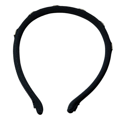 Ferragamo Black Vara Gold Headband