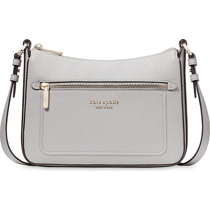 Kate Spade Hudson Medium Pebbled Leather Crossbody - Platinum Gray