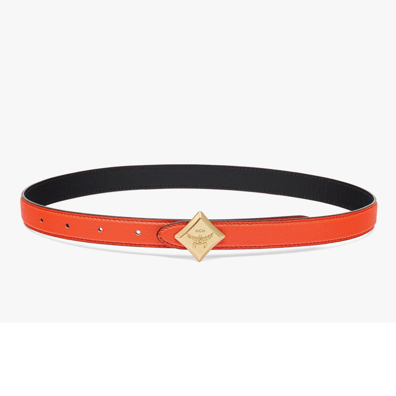 MCM Orange Reversible Diamond Belt