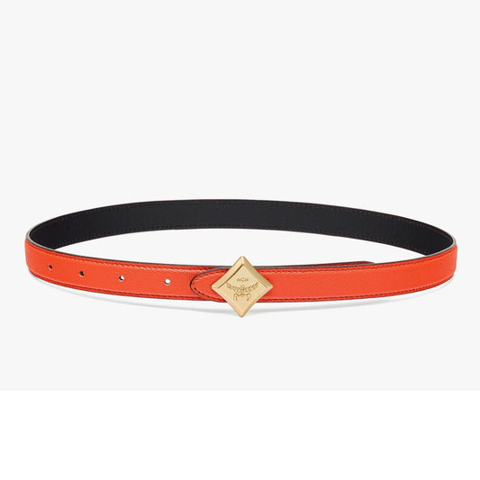 MCM Orange Reversible Diamond Belt
