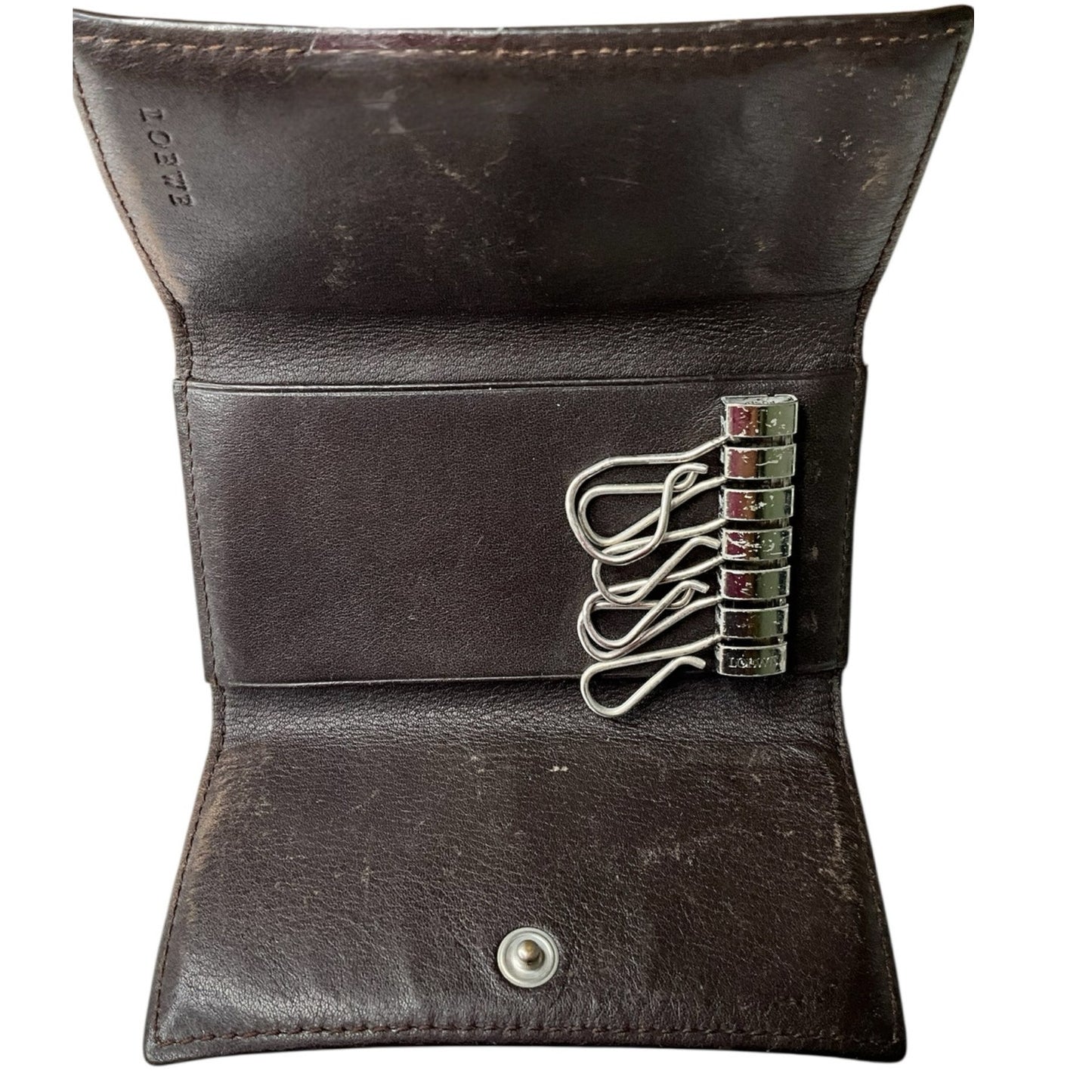 Loewe Black/Silver Anagram 6 Ring Keyholder