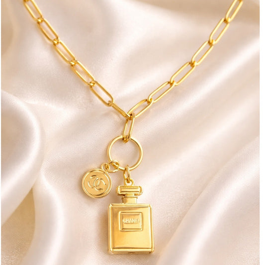 Perfume Bottle Charm Necklace