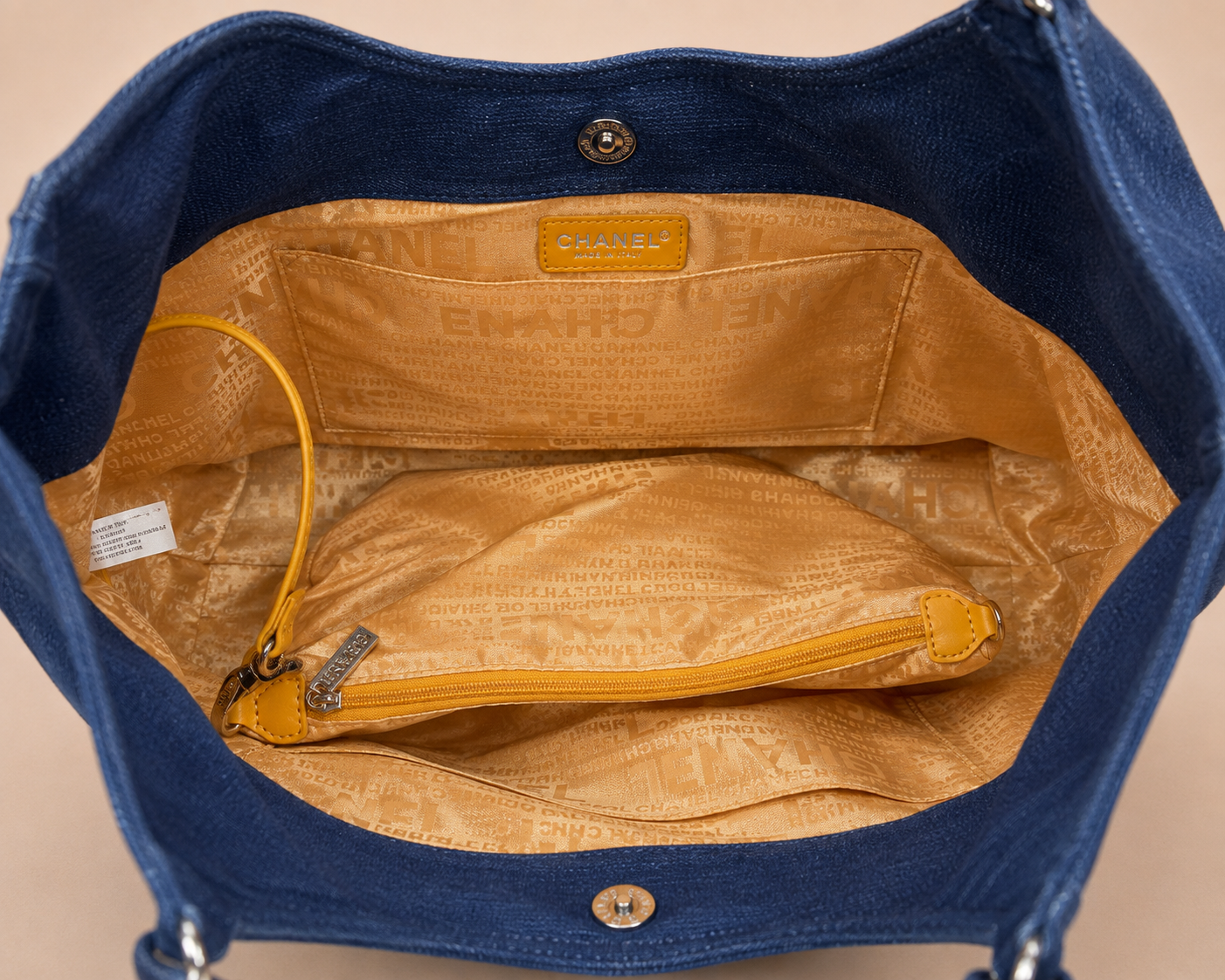 Chanel GWP Denim Cabas Tote with Detachable Pouch & Dust Bag