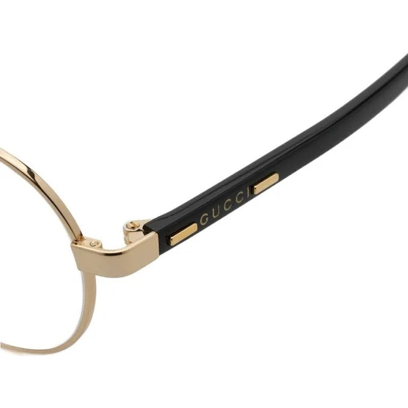 Authentic Gucci GG1585O Round Eyeglass Frames – Gold & Black | Made in Italy