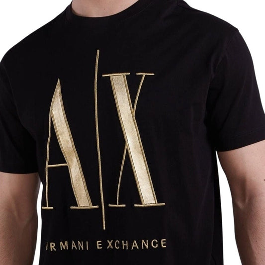 Armani Exchange Black/Gold Icon Logo Tee Black UNISEX