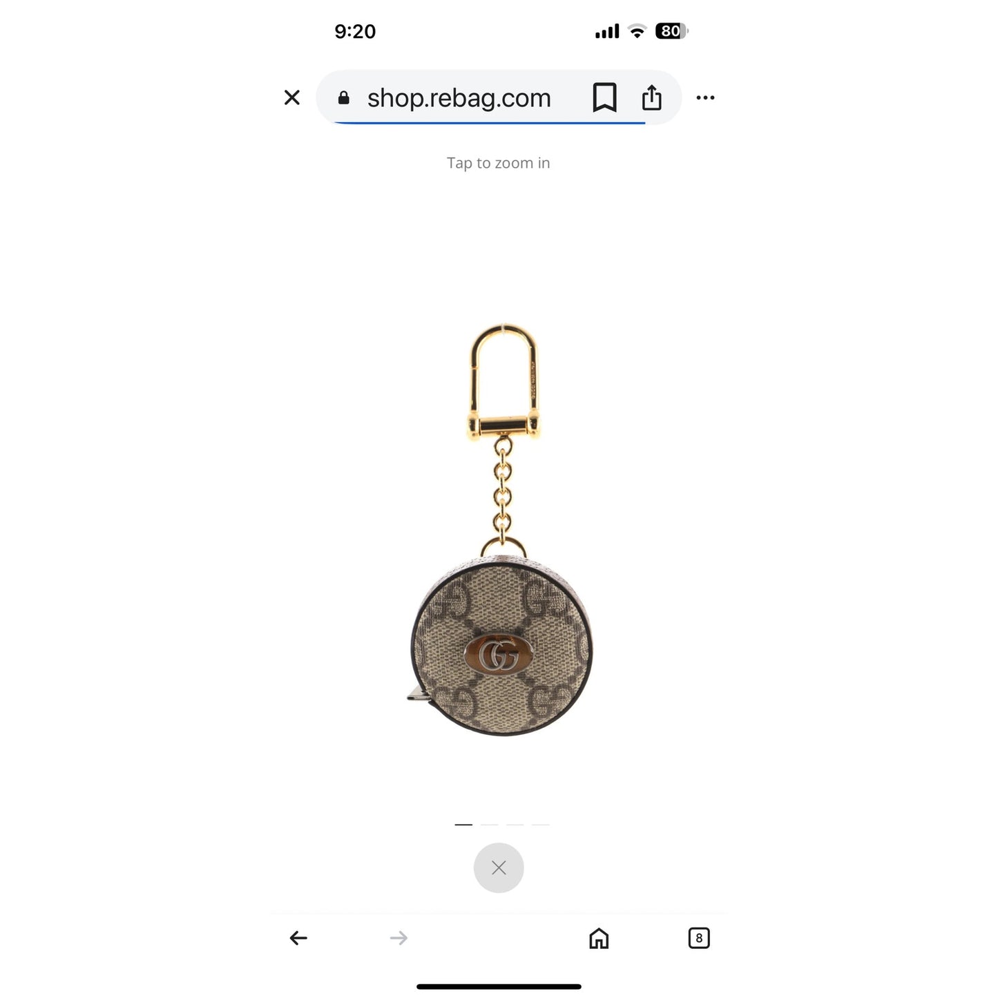 Gucci Ophidia GG Brown Keychain