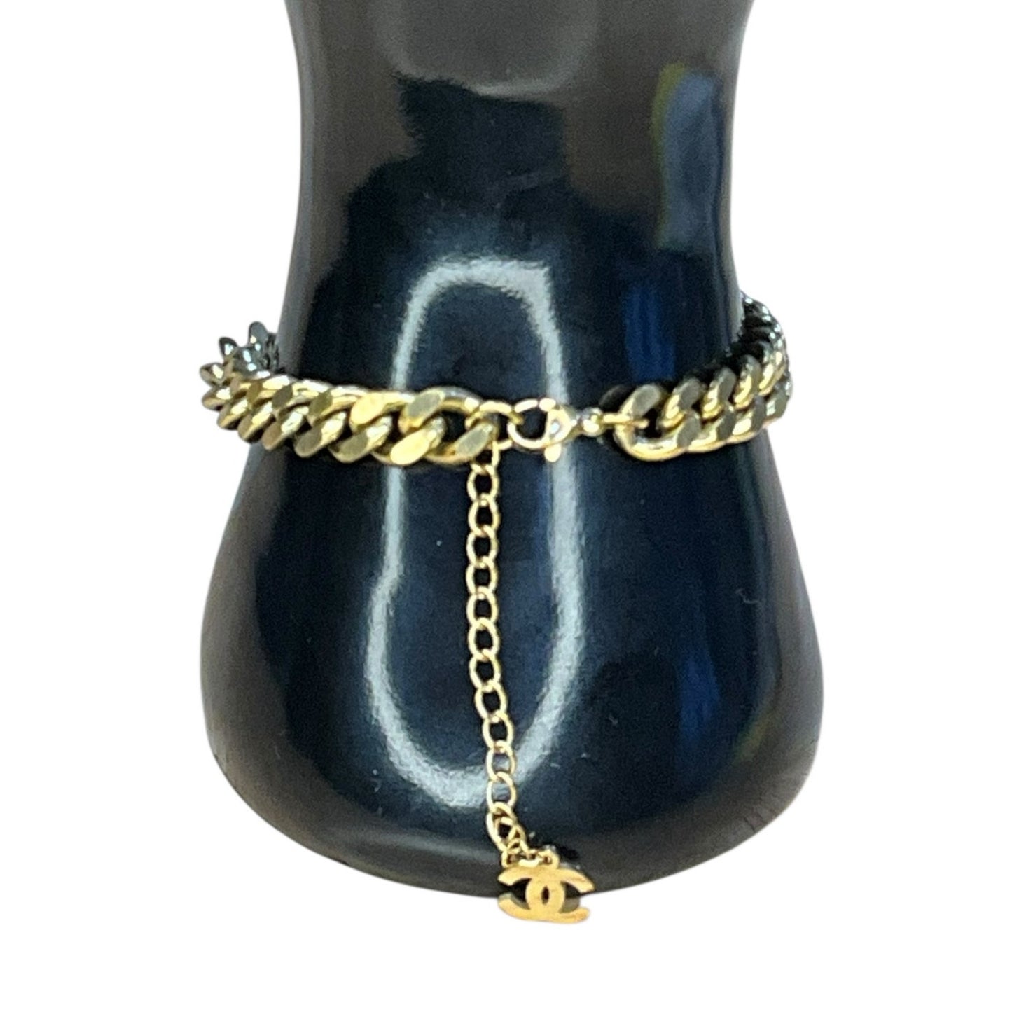 Chunky Gold Chain Bracelet with Crystal