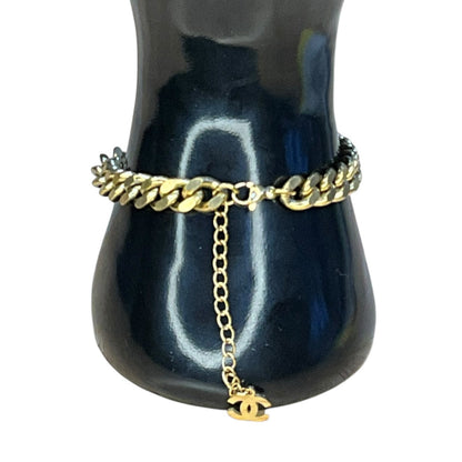 Chunky Gold Chain Bracelet with Crystal