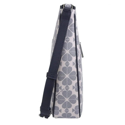 Kate Spade Spade Flower Crossbody Shoulder Bag Navy Multi Coated Canvas