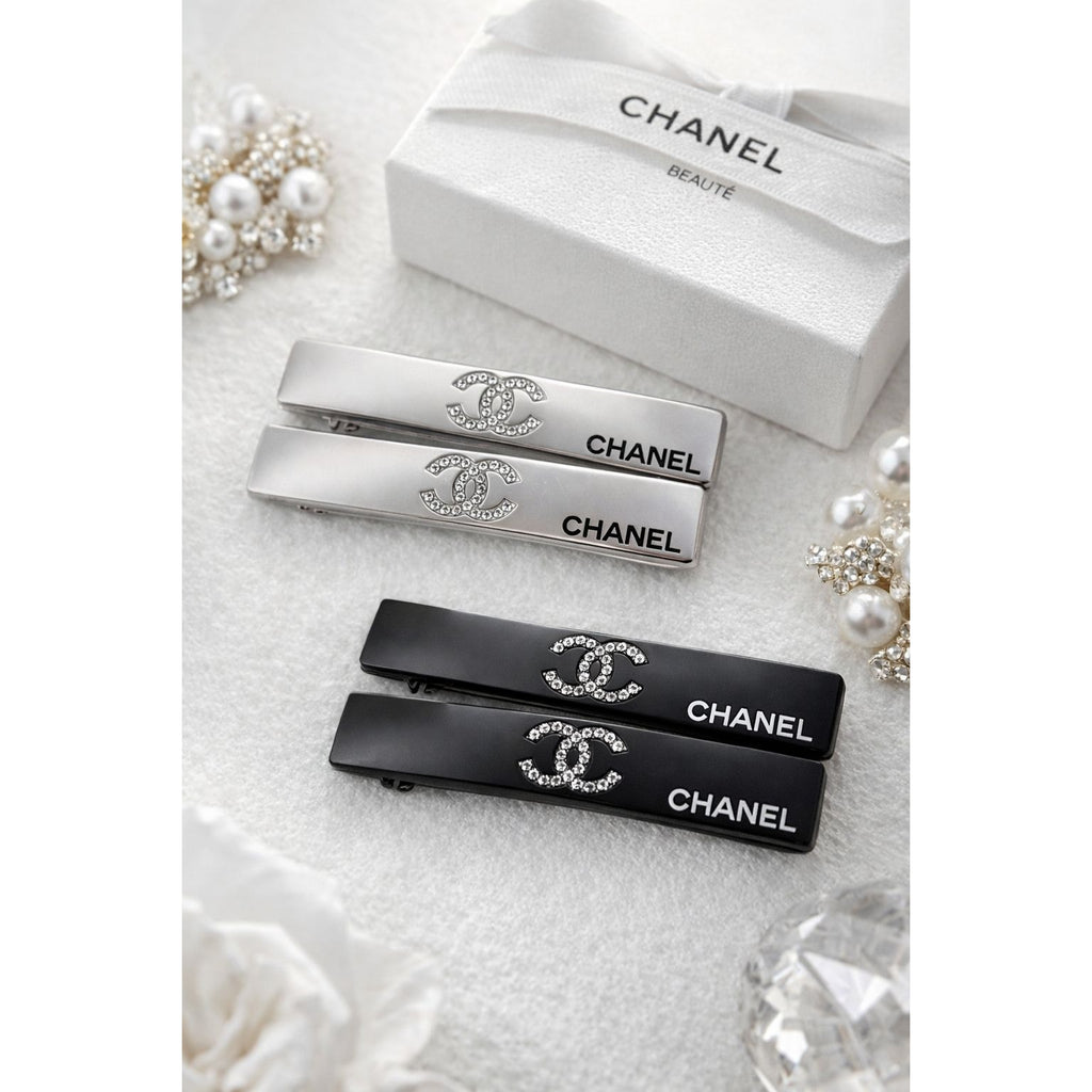 Rhinestone Hair Clips (Set of 2) – Black or Silver | GWP Edition
