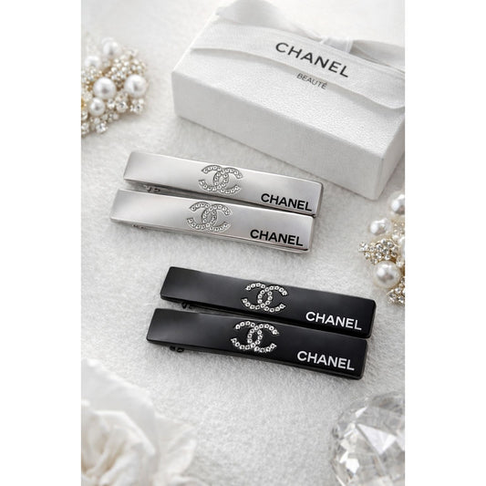 Rhinestone Hair Clips (Set of 2) – Black or Silver | GWP Edition