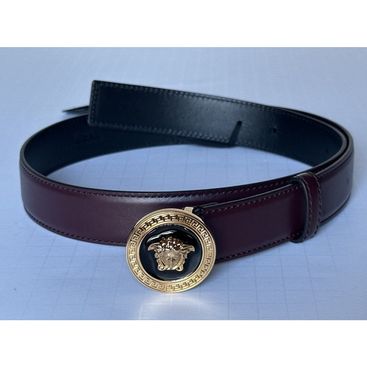 142. Versace Head Maroon/Brown Belt