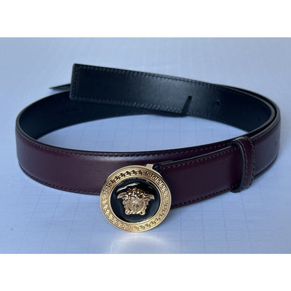 142. Versace Head Maroon/Brown Belt