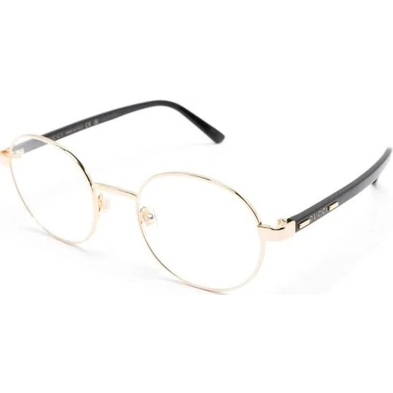 Authentic Gucci GG1585O Round Eyeglass Frames – Gold & Black | Made in Italy