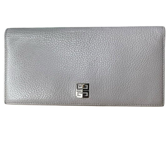 Givenchy gray leather silver wallet