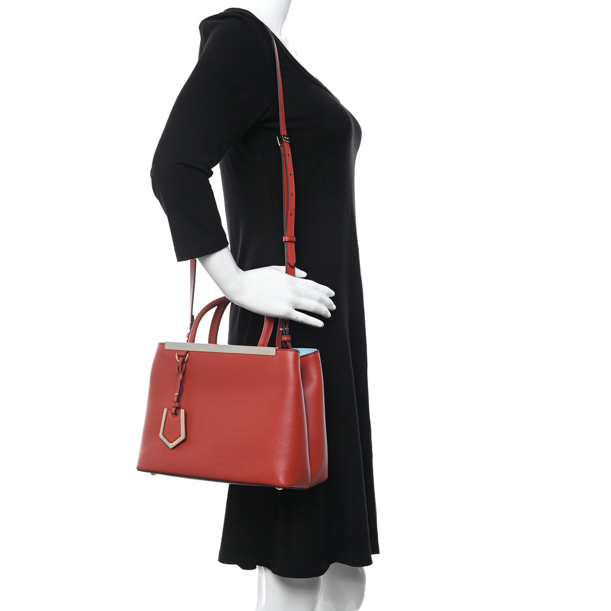 Fendi Red Leather Mini 2jours Tote - Clairely Amazing