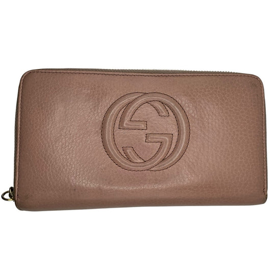 Gucci Pink Interlocking Soho Leather Wallet