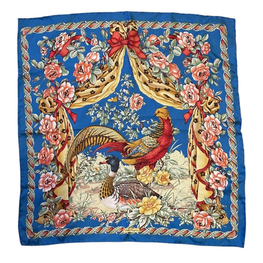 Ferragamo Blue Silk Scarf
