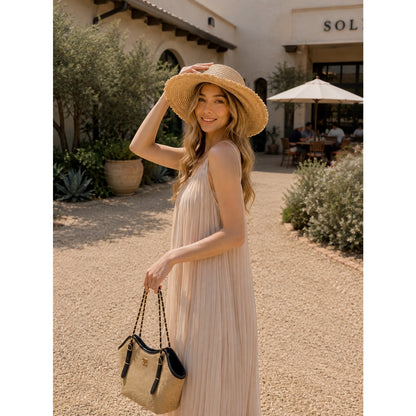 Chanel GWP Straw Woven Tote with Matching Pouch