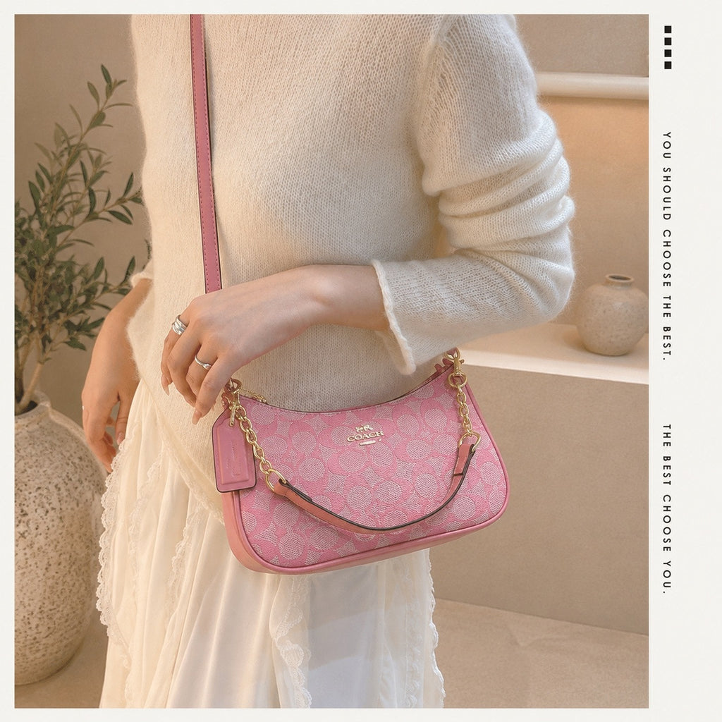 ⭐Fashion Signature Pink Convertible Shoulder & Crossbody Bag