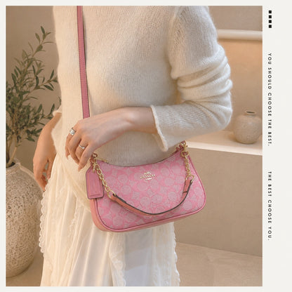 ⭐Fashion Signature Pink Convertible Shoulder & Crossbody Bag