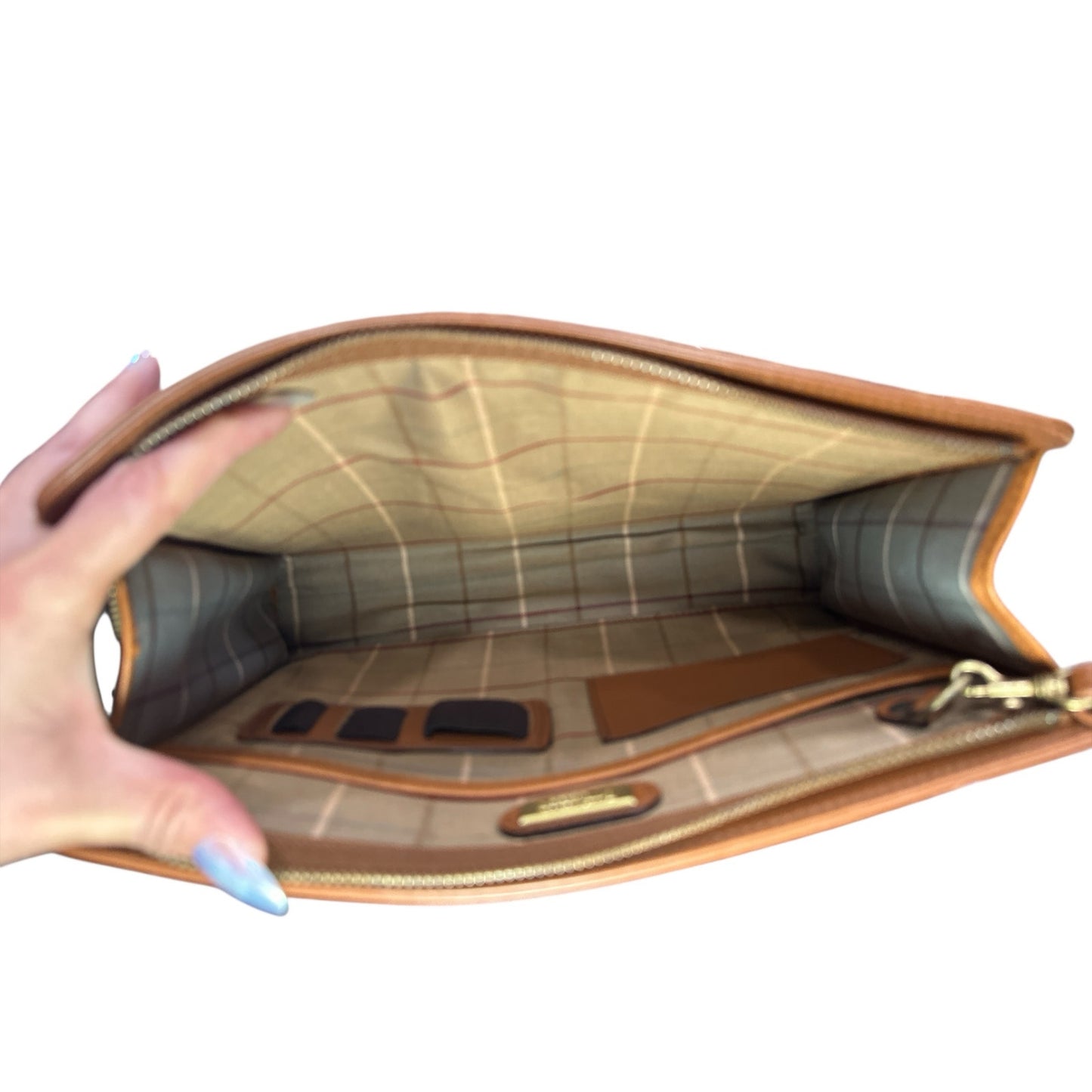 Burberry Cognac Leather Clutch
